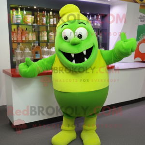 Lime Green Strongman maskot...