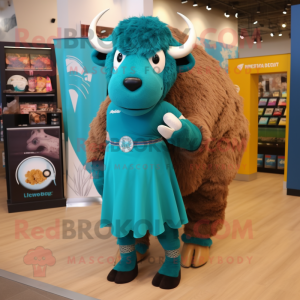 Postava maskota Teal Bison...