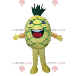 Jätte gul och grön ananasmaskot. Fruktmaskot - Redbrokoly.com
