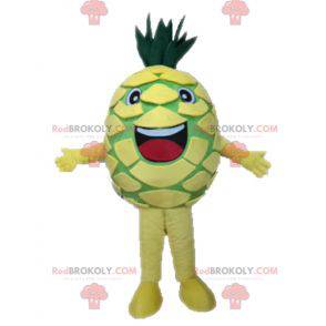 Kæmpe gul og grøn ananas maskot. Frugt maskot - Redbrokoly.com