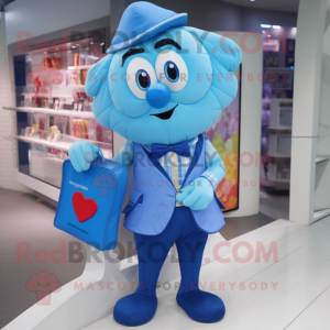 Blue Heart maskot kostym...