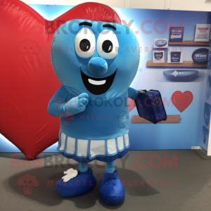 Blue Heart mascotte kostuum...