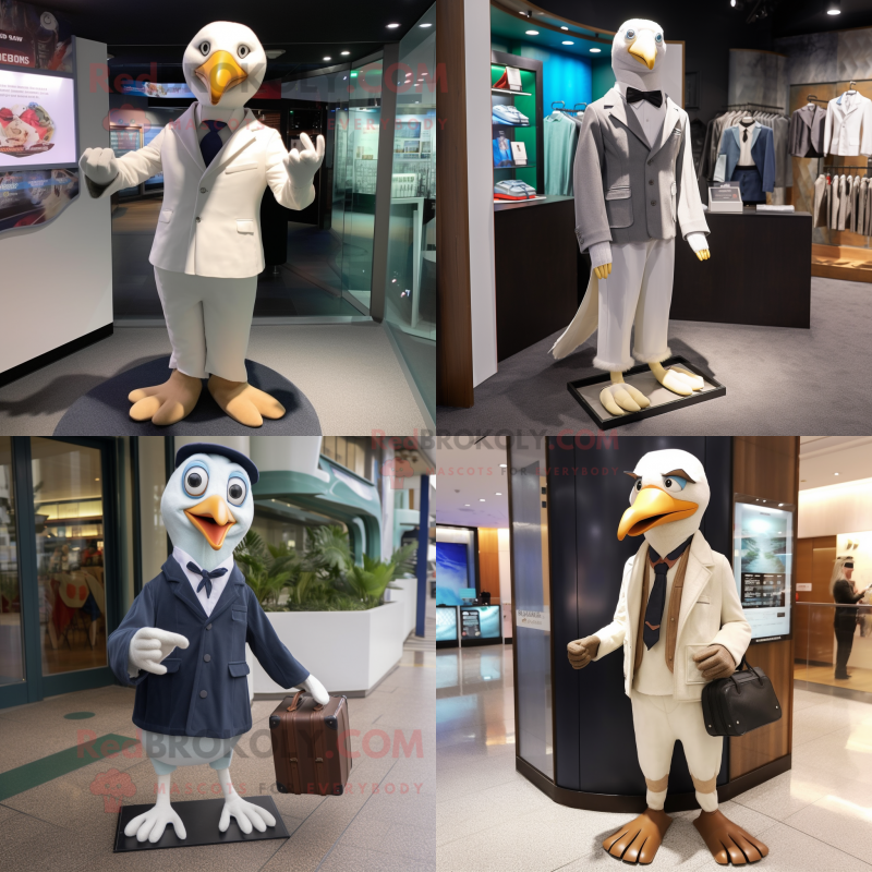 nan Albatross mascot costume character dressed with Suit Jacket and Wallets