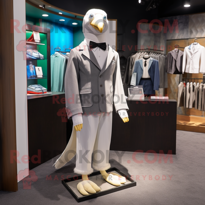 nan Albatross mascot costume character dressed with Suit Jacket and Wallets