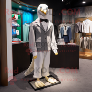 nan Albatross mascot costume character dressed with Suit Jacket and Wallets