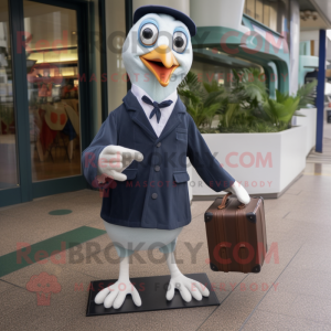 nan Albatross mascot costume character dressed with Suit Jacket and Wallets
