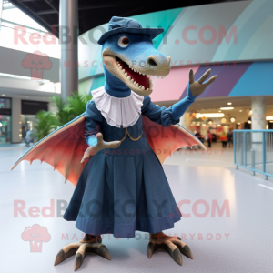 nan Dimorphodon mascot costume character dressed with Circle Skirt and Mittens