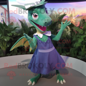 nan Dimorphodon mascot costume character dressed with Circle Skirt and Mittens