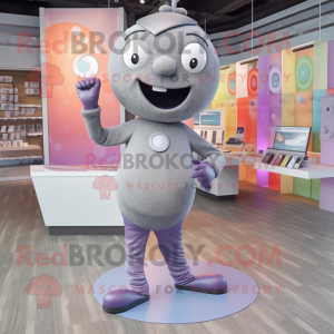 Gray Candy mascot costume character dressed with Yoga Pants and Cufflinks