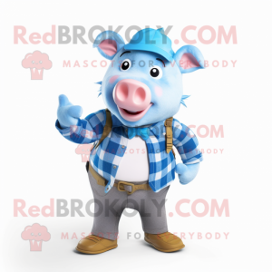 Sky Blue Pig mascotte...