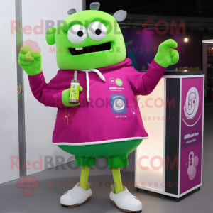 Magenta grønn øl maskot...