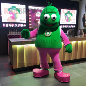 Magenta grøn øl maskot...
