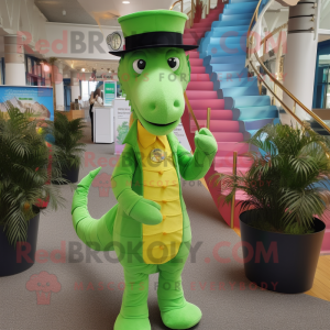 Lime Green Sea Horse maskot...