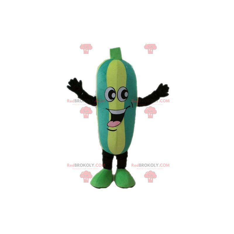 Tvåfärgad zucchini-maskot. Gurka maskot - Redbrokoly.com