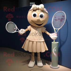 Beige tennisracket mascotte...