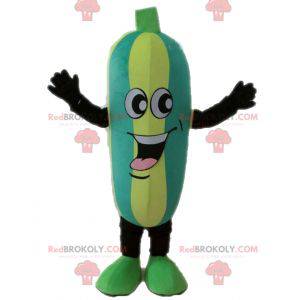 Tweekleurige courgette-mascotte. Komkommer mascotte -