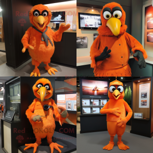 Orange Crow maskot kostyme...