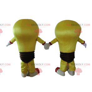 2 giant yellow and brown light bulbs mascots - Redbrokoly.com