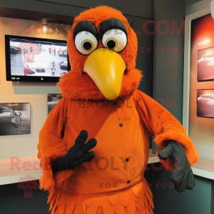 Orange Crow mascot costume character dressed with Romper and Gloves