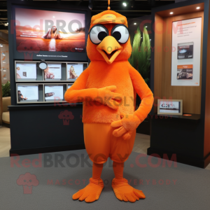 Orange Crow maskot kostume...