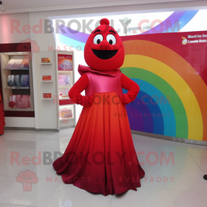 Red Rainbow maskot kostume...