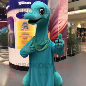 Teal Brachiosaurus mascotte...