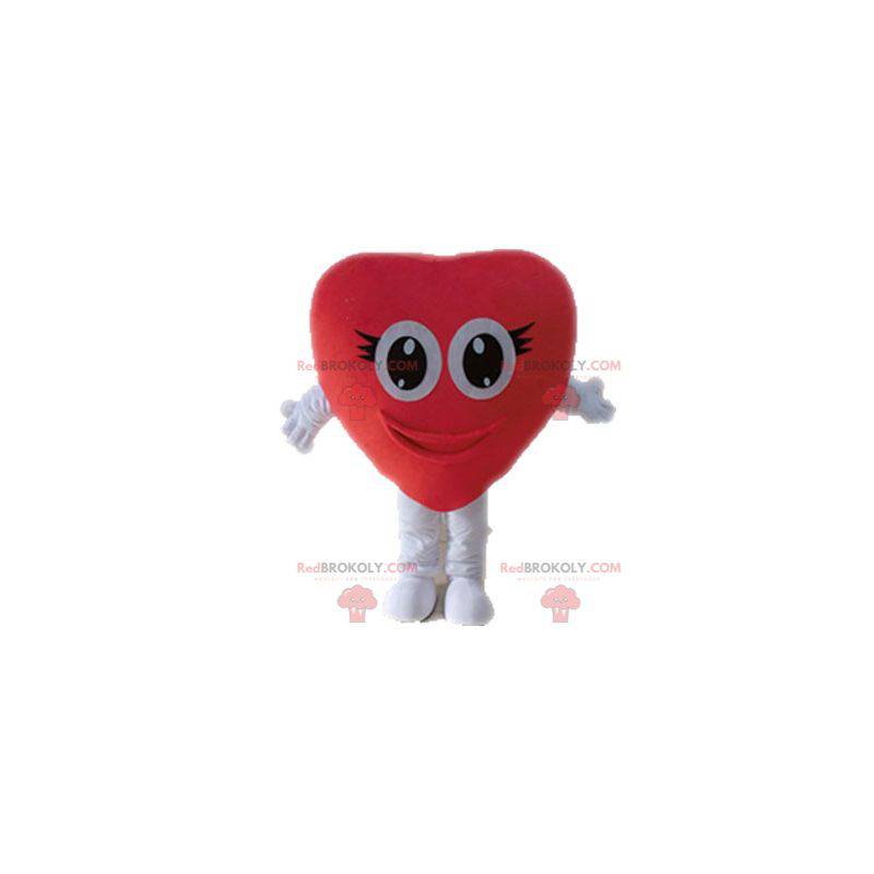 Mascotte gigante del cuore rosso. Mascotte romantica -