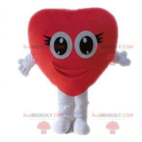 Mascotte gigante del cuore rosso. Mascotte romantica -