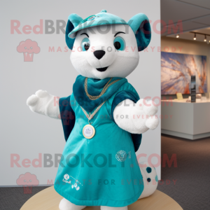 Blågrønn Hermelin maskot...