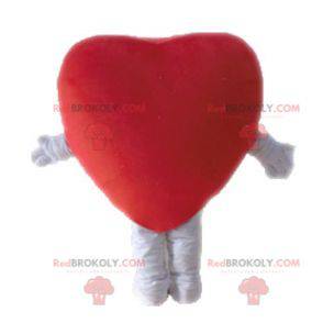 Mascotte de cœur rouge géant. Mascotte romantique -