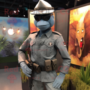 Grå Commando maskot drakt...