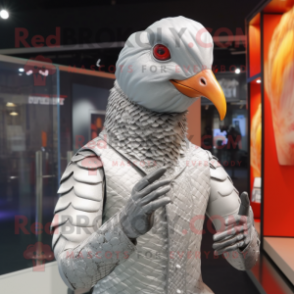 Silver Pheasant mascot costume character dressed with Turtleneck and Gloves