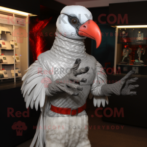 Silver Pheasant mascot costume character dressed with Turtleneck and Gloves