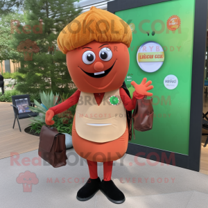 Olive Tikka Masala mascot costume character dressed with Dress Pants and Backpacks