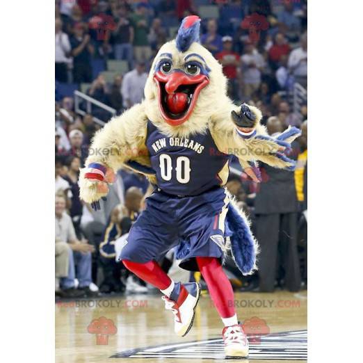 Mascot storfugl beige blå og rød - Redbrokoly.com