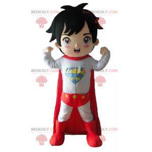 Boy mascot dressed in superhero outfit - Redbrokoly.com