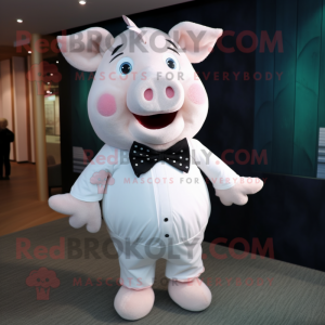 White Pig maskot kostym...