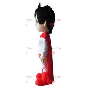 Menino mascote vestido com roupa de super-herói - Redbrokoly.com