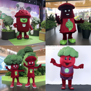 Rödbrun Broccoli maskot...