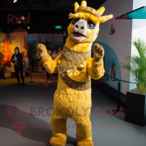 Gouden lama mascotte...