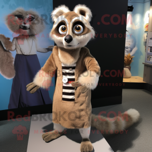 Tan Lemur maskot kostyme...