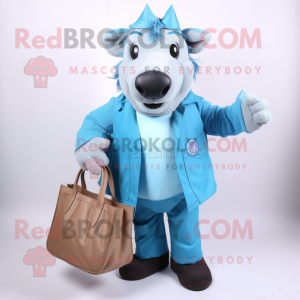 Sky Blue Villsvin maskot...