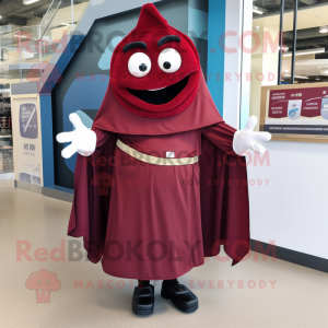 Maroon Spinach mascot costume character dressed with Wrap Dress and Belts