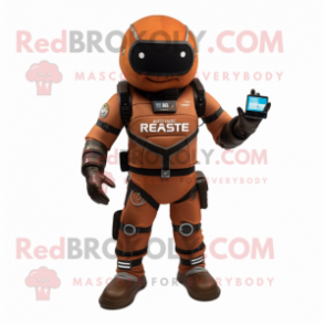 Rust marine recon mascot costume character dressed with Leggings and Smartwatches