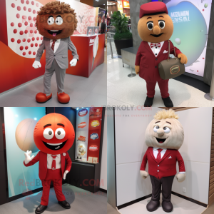 nan Meatballs mascot costume character dressed with Suit Pants and Pocket squares