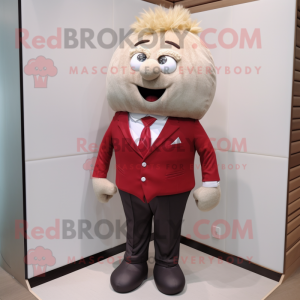 nan Meatballs mascot costume character dressed with Suit Pants and Pocket squares