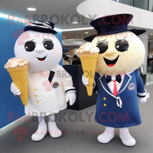 Navy ijsje mascotte kostuum...
