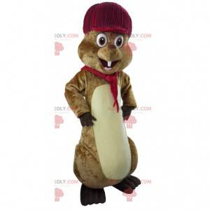 Mascote de marmota marrom bonita - Redbrokoly.com