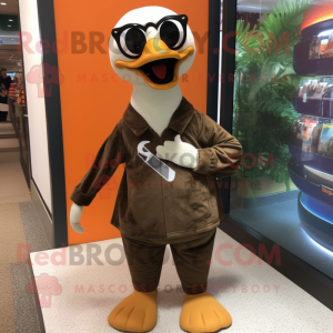 Brown Goose maskot kostume...