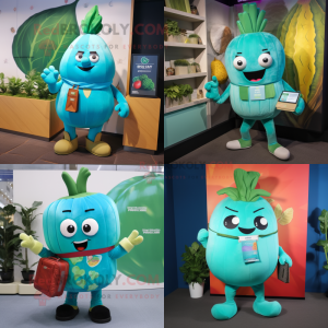 Turquoise raap mascotte...